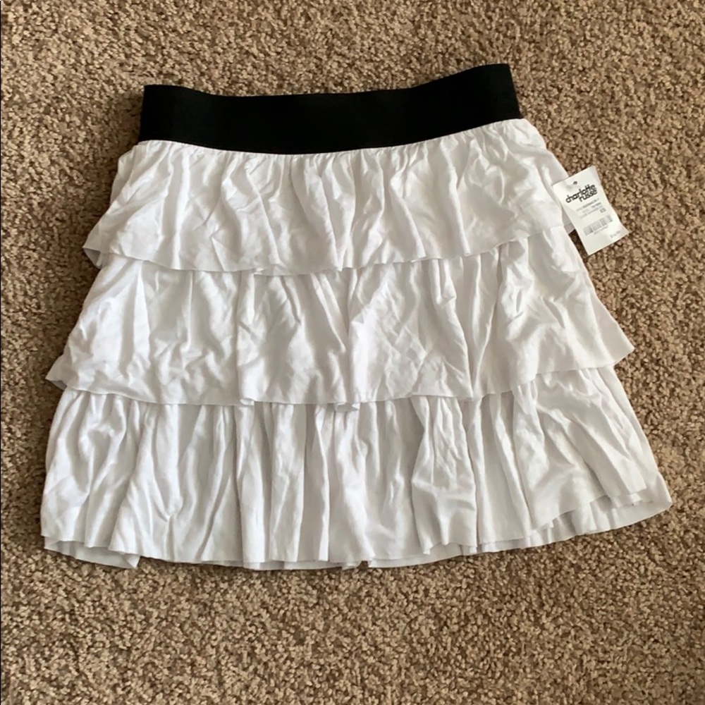 Juniors white mini skirt